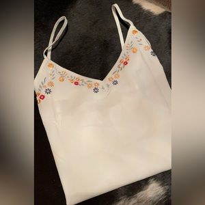 Embroidered Boho Spaghetti strap top XL